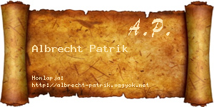 Albrecht Patrik névjegykártya