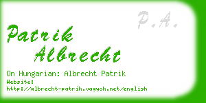 patrik albrecht business card